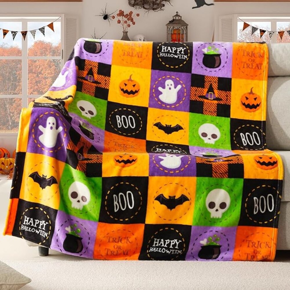 Neiman Marcus Halloween Luxury Fleece Throw Blanket